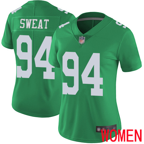 Women Philadelphia Eagles #94 Josh Sweat Limited Green Rush Vapor Untouchable NFL Jersey Football->nfl t-shirts->Sports Accessory